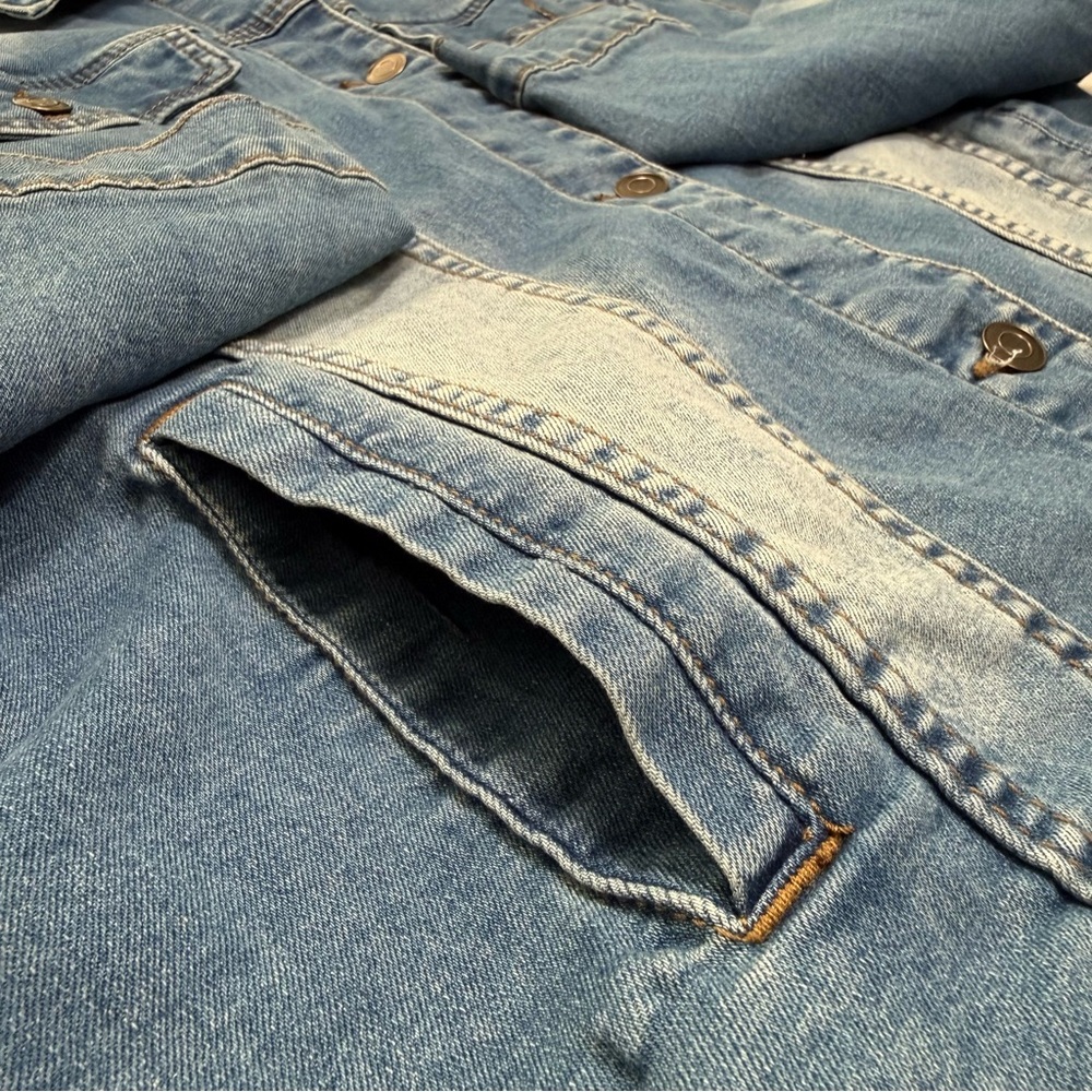 Veveret Denim Subtle Fading Button Down Jean Jacket Size 2XL #2087 - Picture 5 of 8